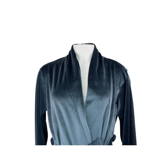 Smokey Blue Velour Robe - Picture 3 of 4
